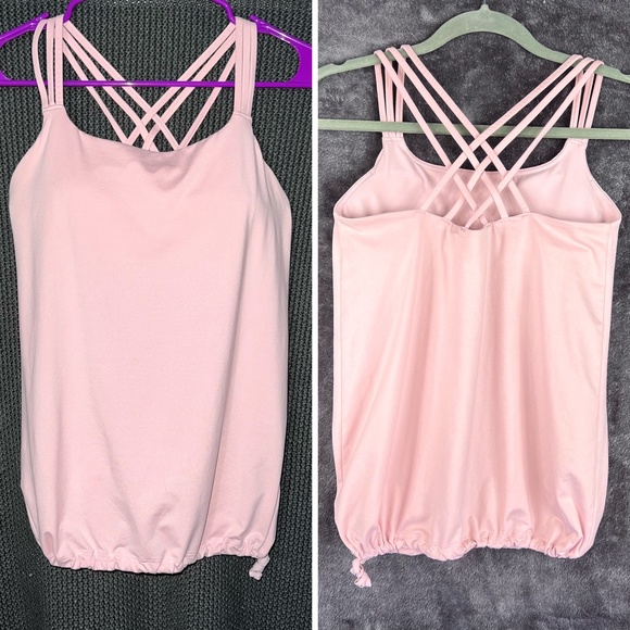 Athleta Tops - |•ATHLETA•| Pretty Pink Multi Criss Cross Strap Athletic Top